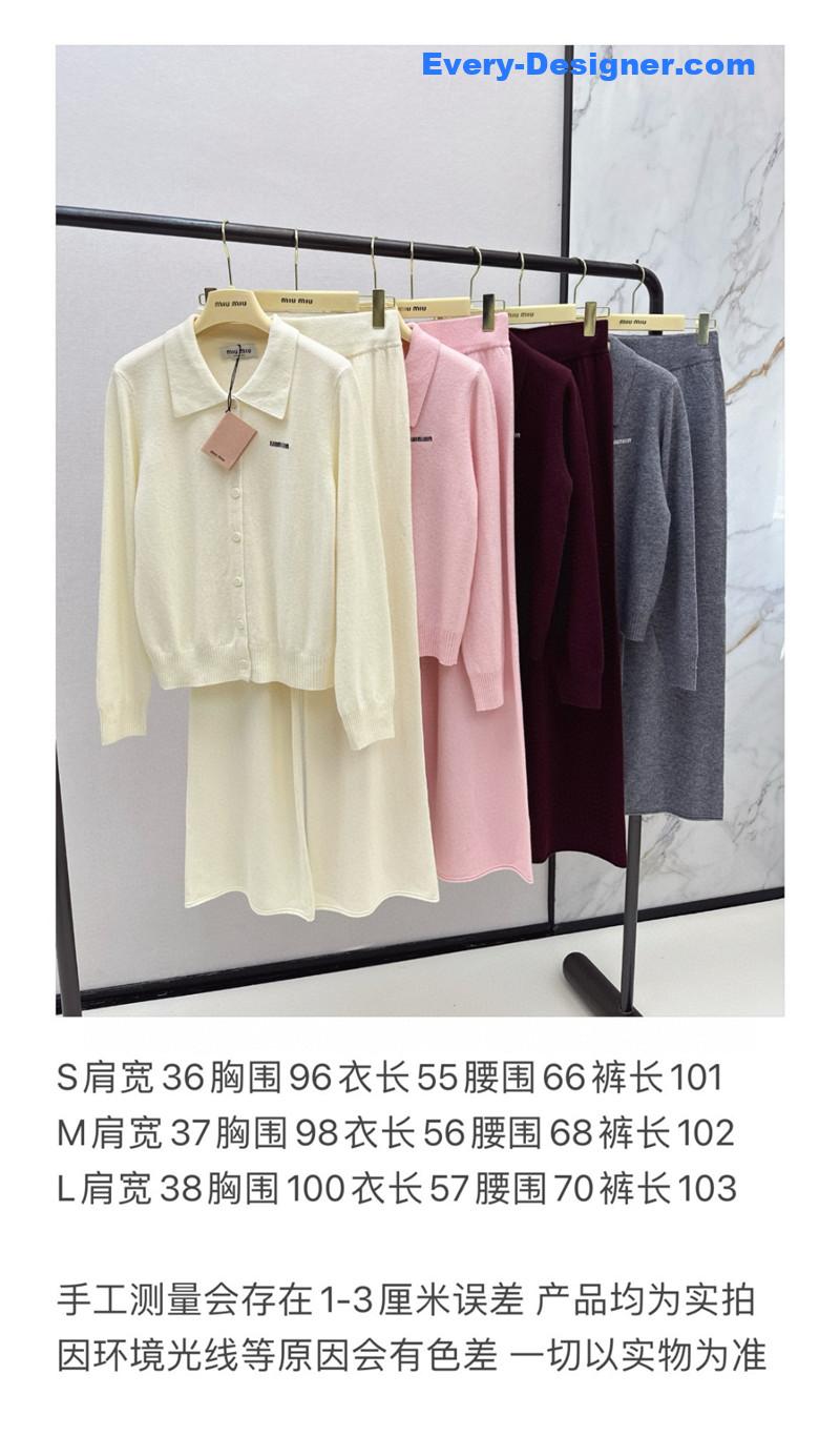 M1um1u new knitted suit replica d&g clothing