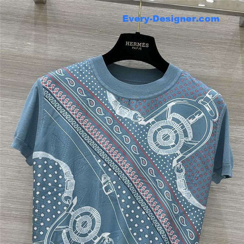 H**me5 silk cashmere short-sleeved top replica clothes