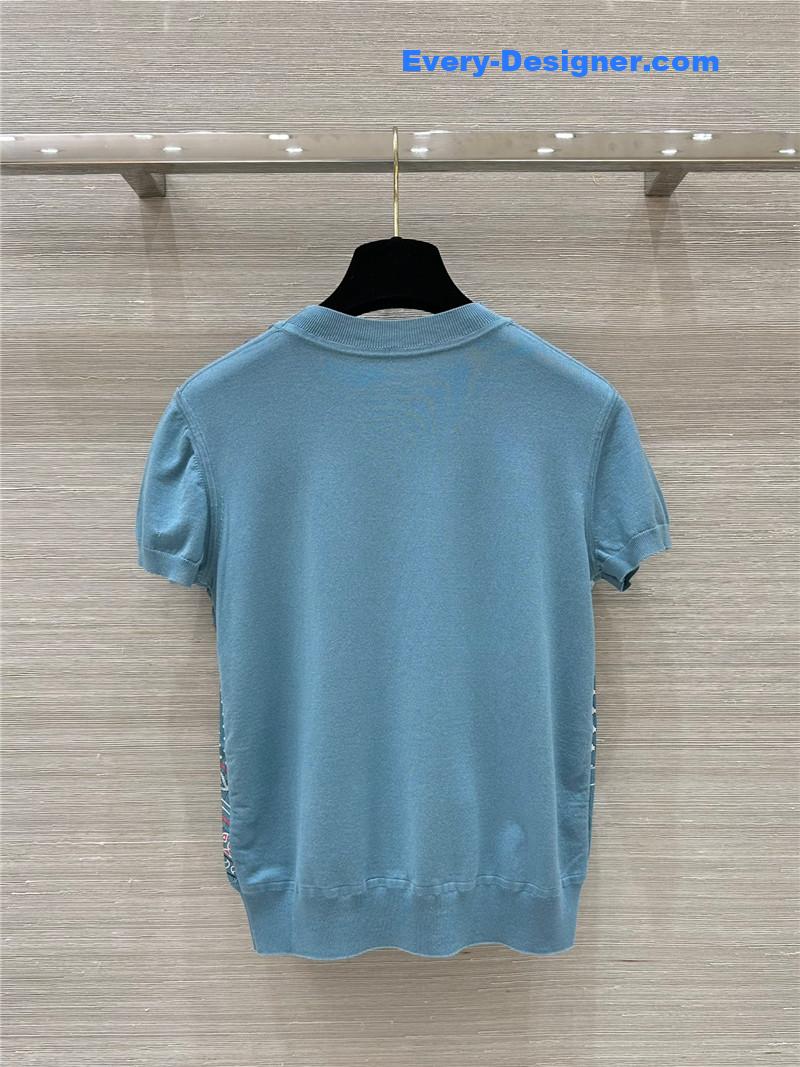 H**me5 silk cashmere short-sleeved top replica clothes