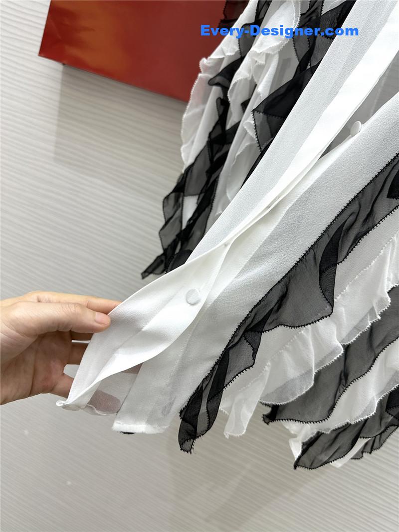 Va1e*ntin0 ruffle trim silk shirt replica d&g clothing