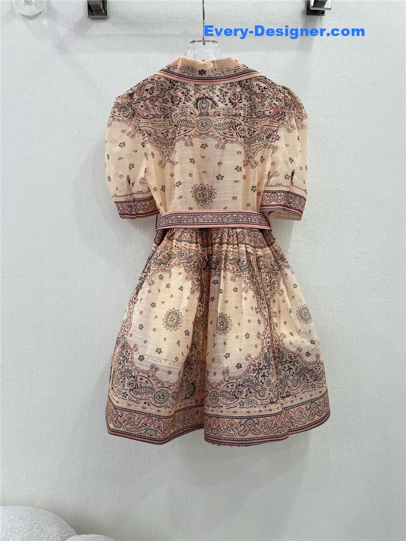 zimm V-neck puff sleeve short dress replica clothes