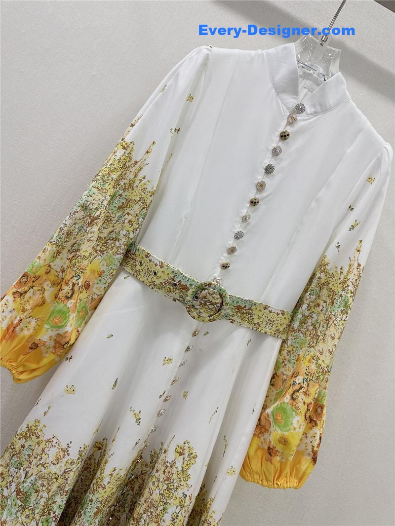 zimm lantern sleeve midi dress replica d&g clothing