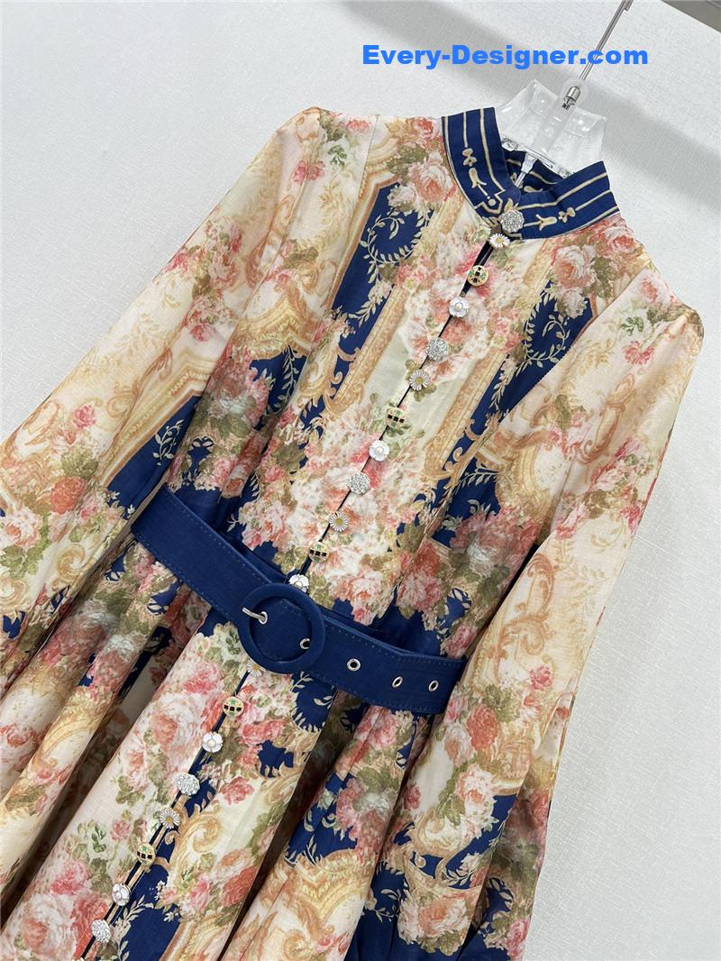 zimm lantern sleeve long dress replica d&g clothing