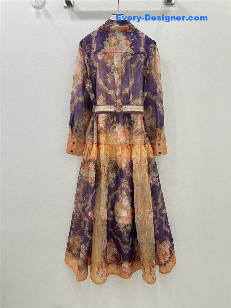 zimm ethnic print floral pattern dress replica clothes