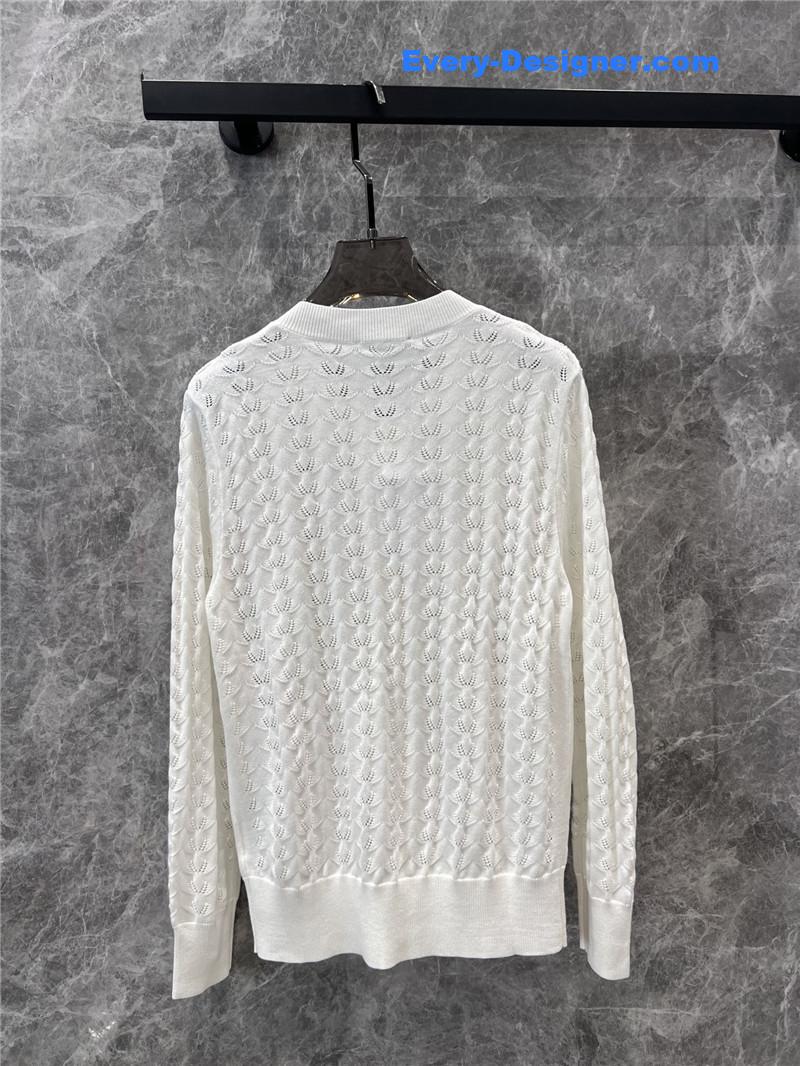 Ch**el single-breasted hollow knit cardigan replica d&g clothing