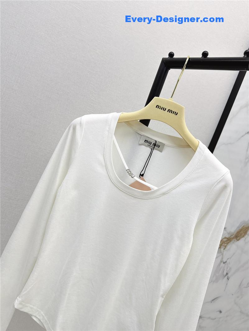 M1um1u slim fit long sleeve t-shirt replica clothing sites
