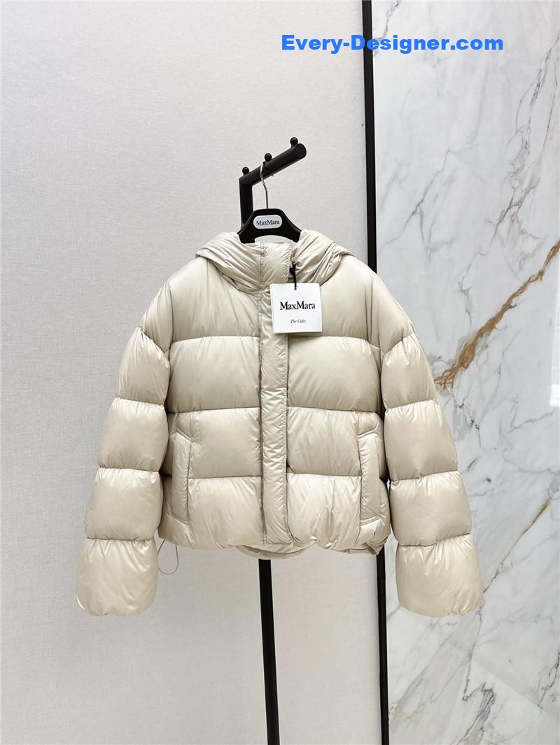 Max Mara Beige Hooded Puffer Jacket