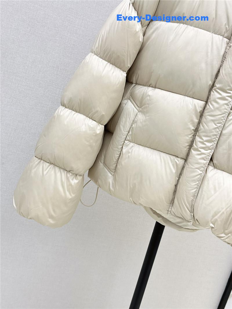 Max Mara Beige Hooded Puffer Jacket
