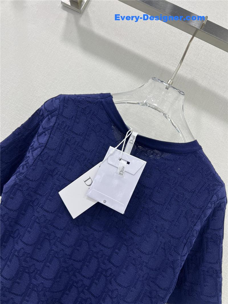 D10r obscure jacquard knitted short-sleeved top replica clothes