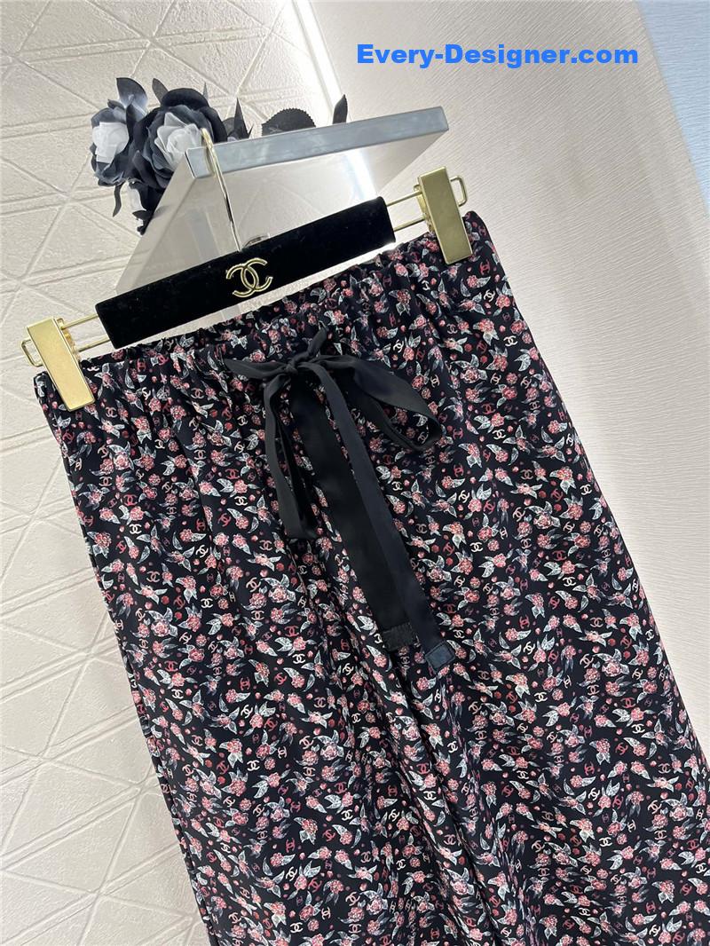 Ch**el floral straight trousers replica d&g clothing