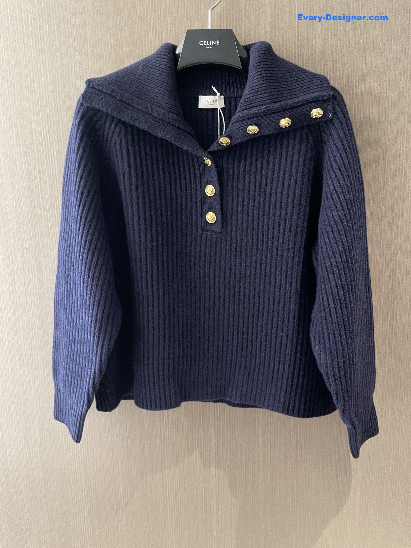 Ce1i*e navy ribbed vareuse sweater