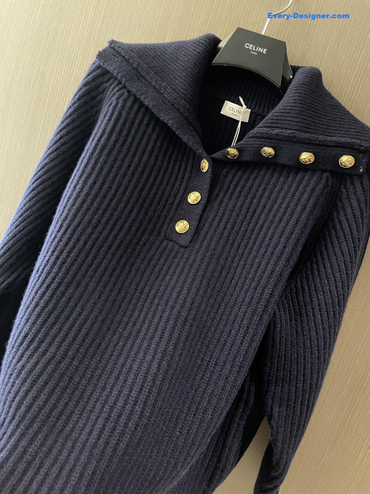 Ce1i*e navy ribbed vareuse sweater