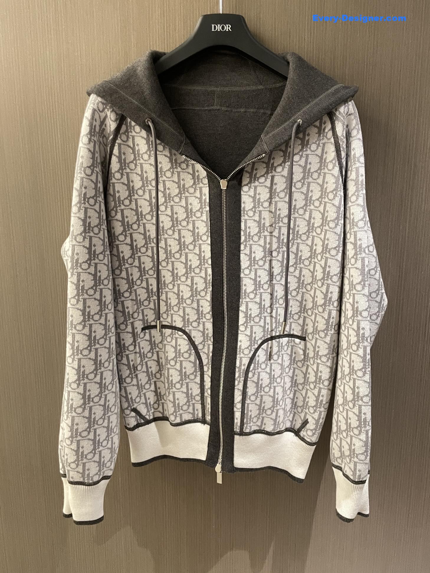 D10r icons double-sided zip hoodie grey