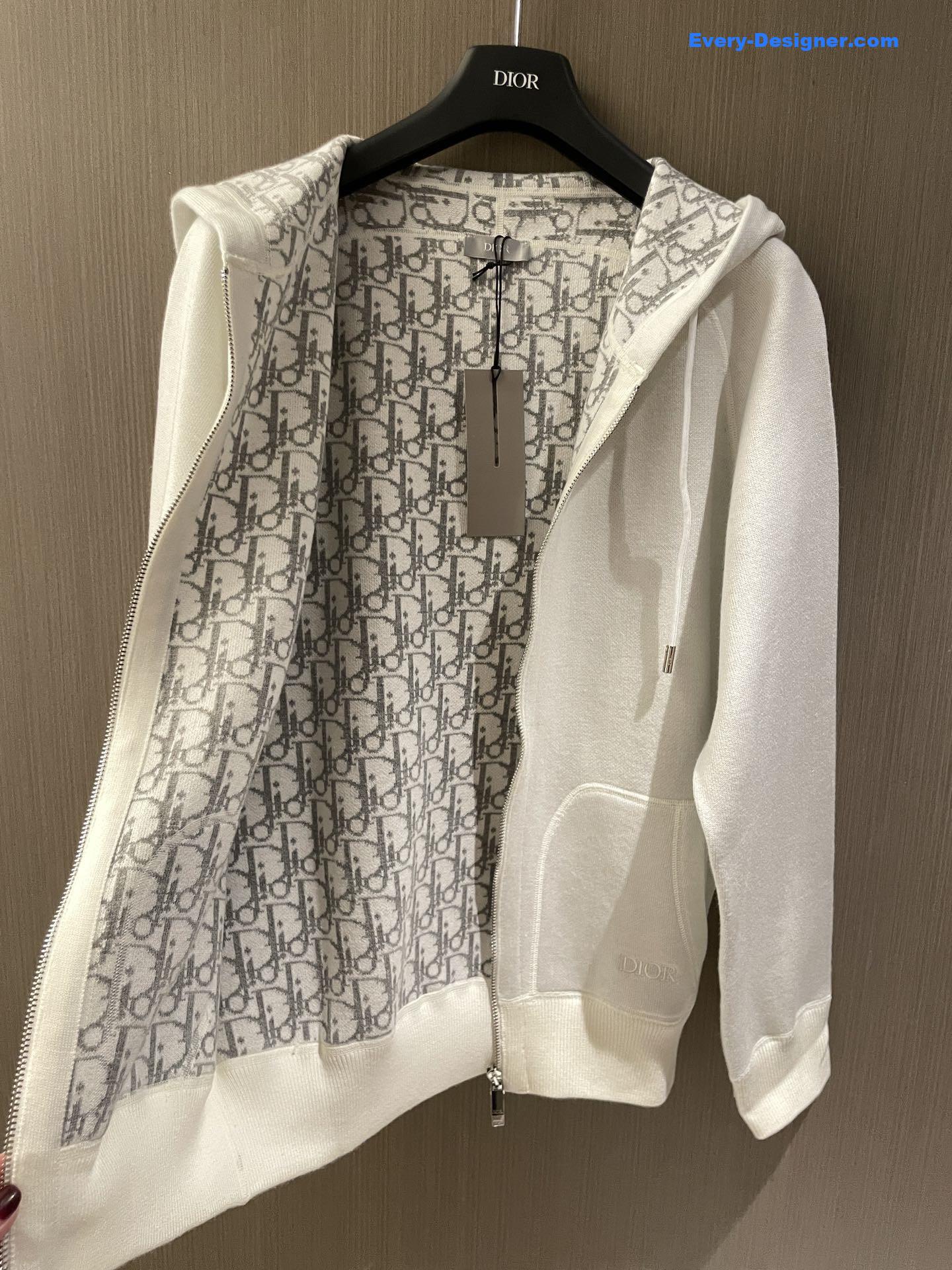 D10r icons double-sided zip hoodie white