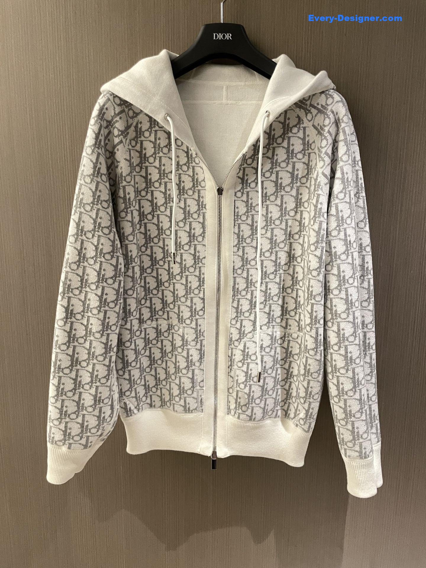 D10r icons double-sided zip hoodie white