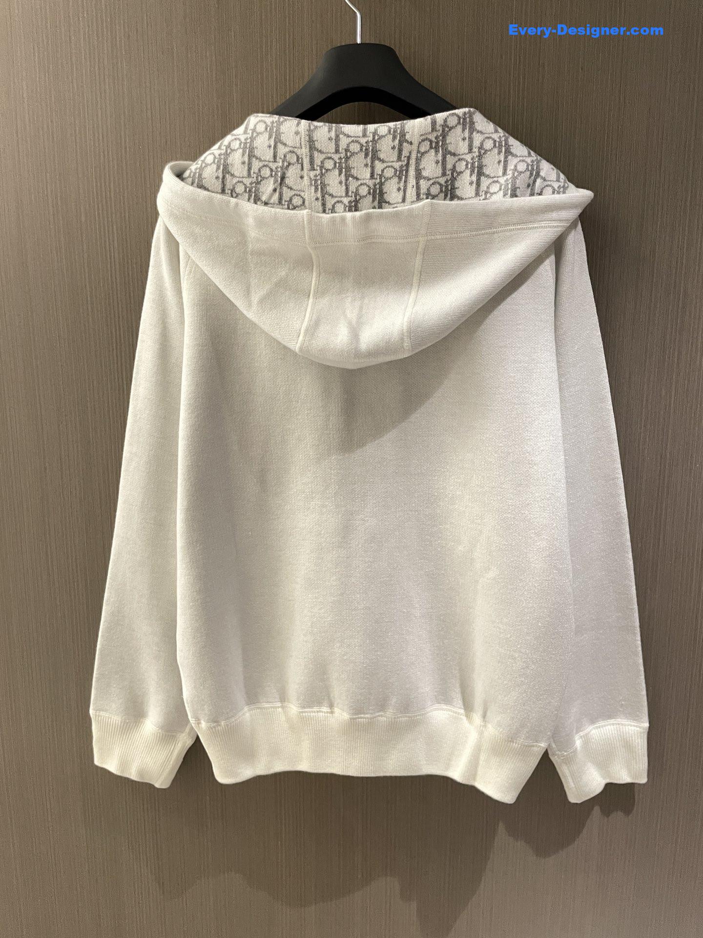 D10r icons double-sided zip hoodie white