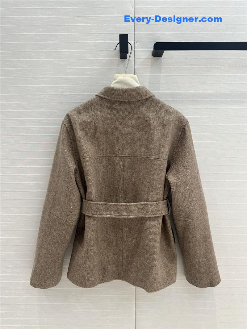 M1um1u wool collar jacket