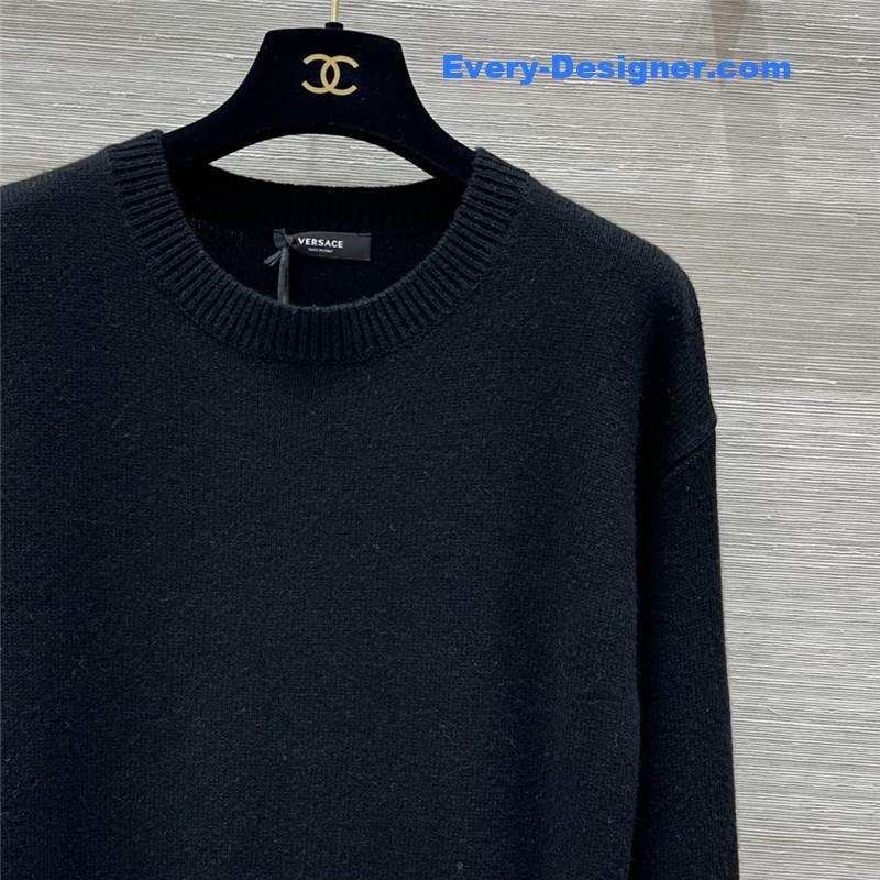 Versace Blend Knit Boxy Sweater Black