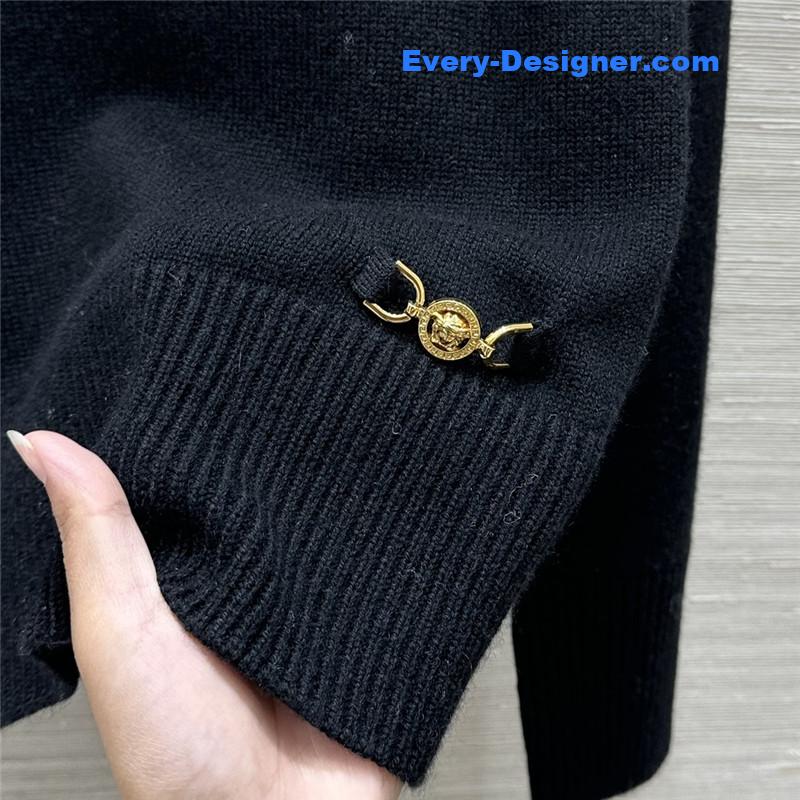 Versace Blend Knit Boxy Sweater Black