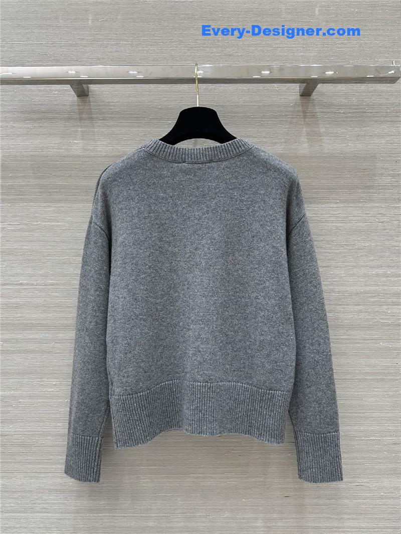 Versace Blend Knit Boxy Sweater Grey