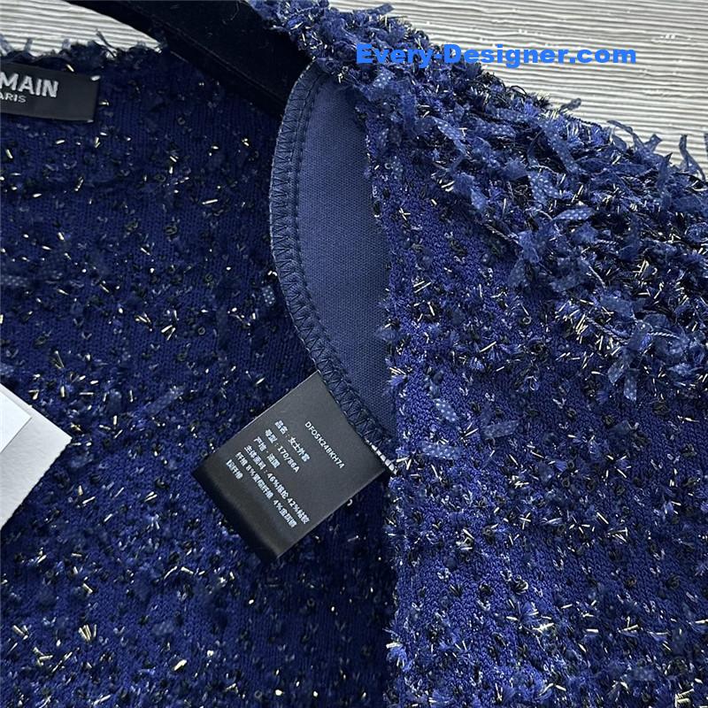 Balmain floral shoulder pad coat