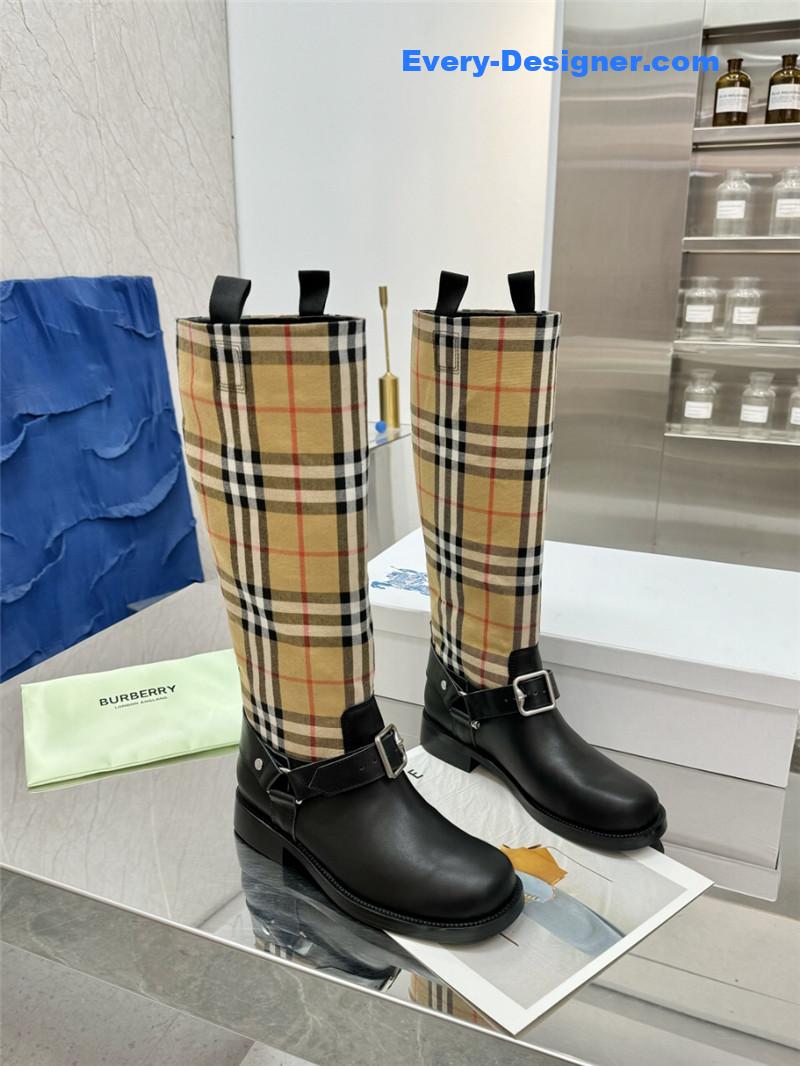 Bv*b*rry nova check canvas riding boots