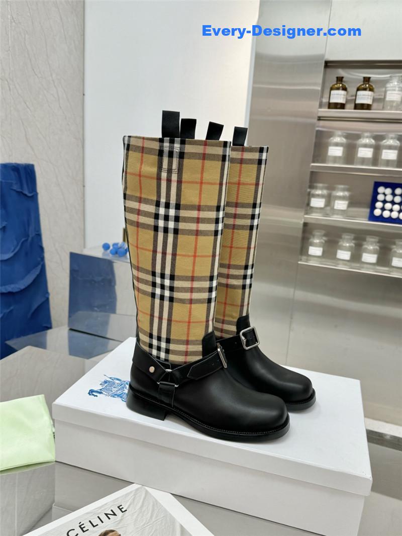 Bv*b*rry nova check canvas riding boots