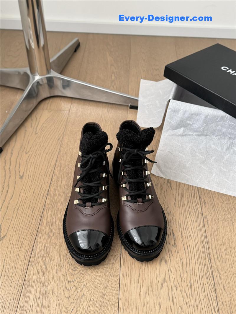 Ch**el brown leather biker boots