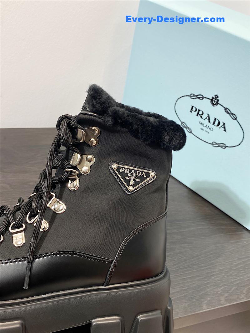 Pra*a monolith nylon shearling hiker boots