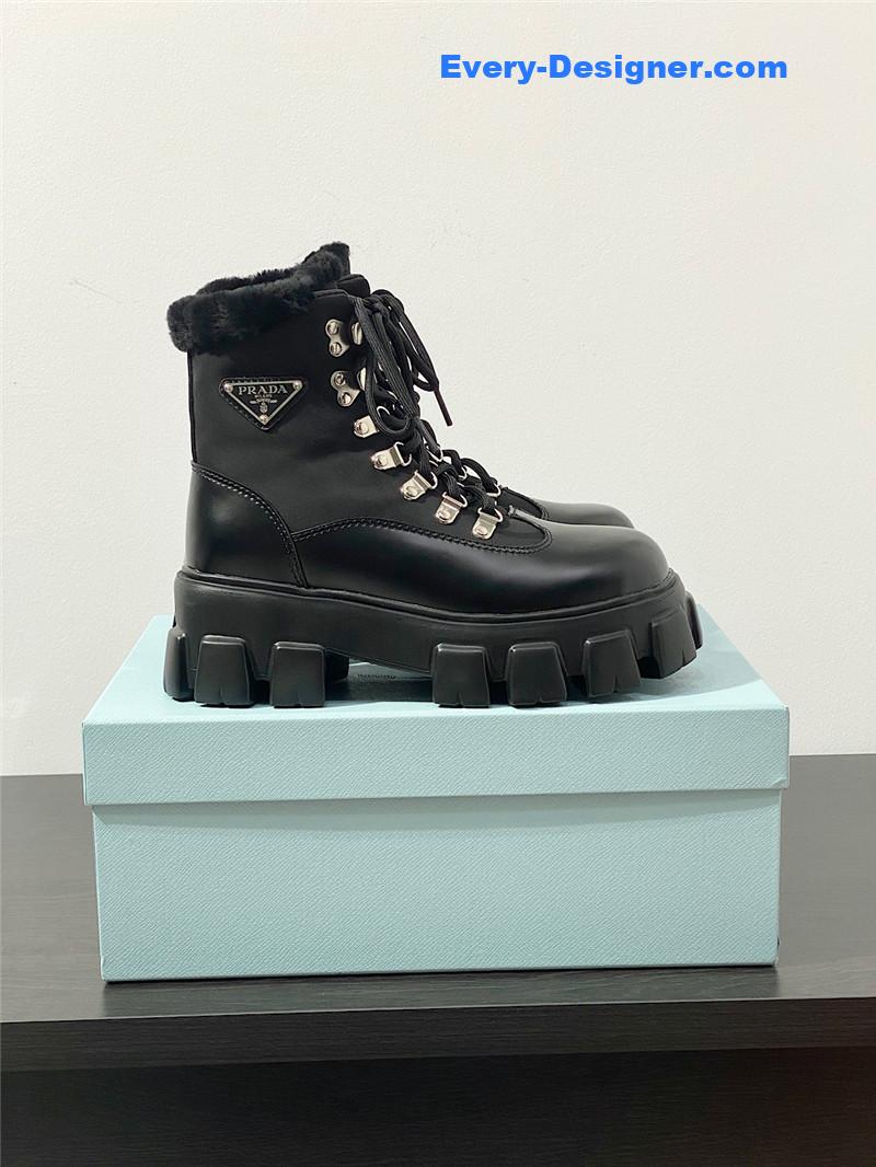 Pra*a monolith nylon shearling hiker boots