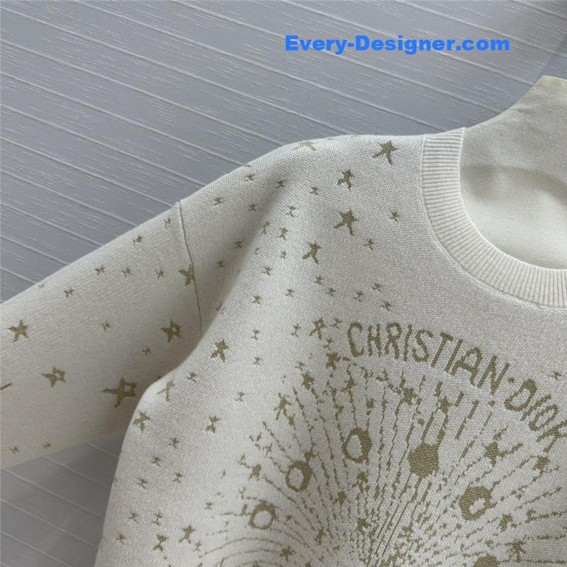 D10r gold embroidered cashmere sweater