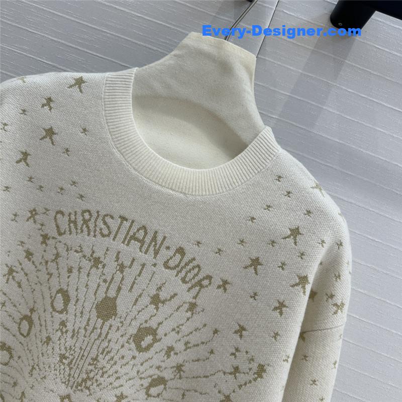 D10r gold embroidered cashmere sweater