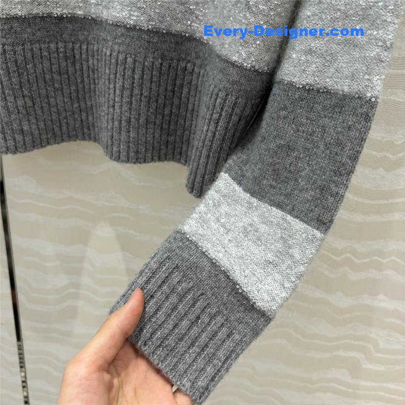 BC Striped Turtleneck Blend Knit Sweater