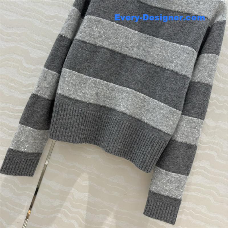BC Striped Turtleneck Blend Knit Sweater