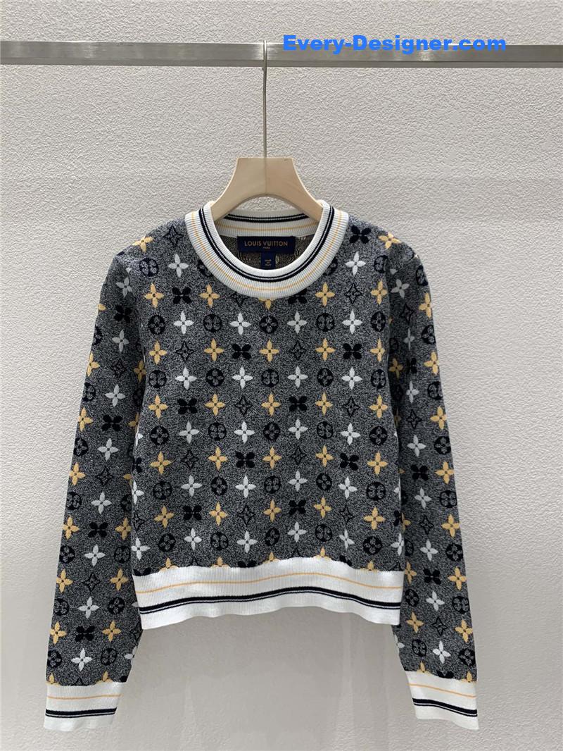 l0vis Vvtt0n kaleidoscope short knit top grey