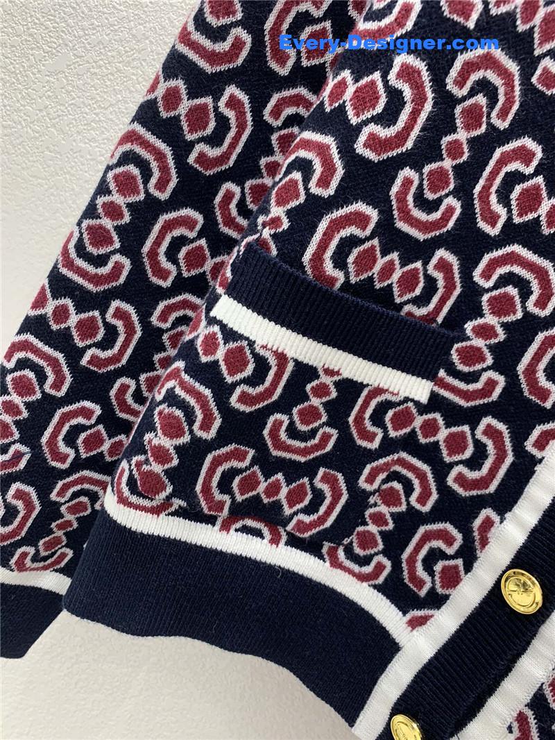 Gvc*1 contrast jacquard cardigan black
