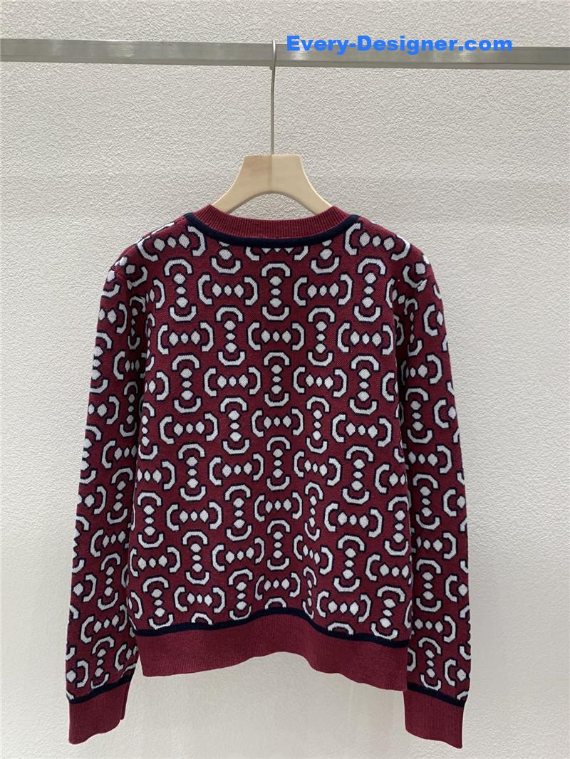 Gvc*1 retro jacquard cardigan red