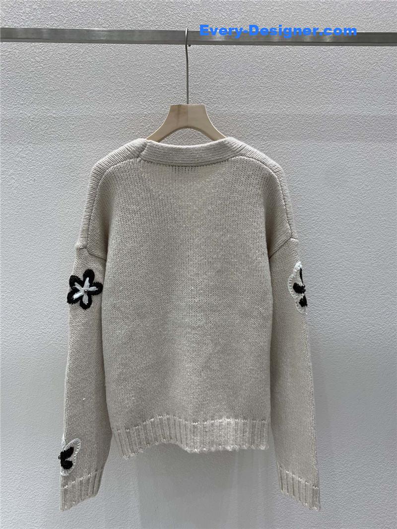 Va1e*ntin0 floral embellished cardigan in beige