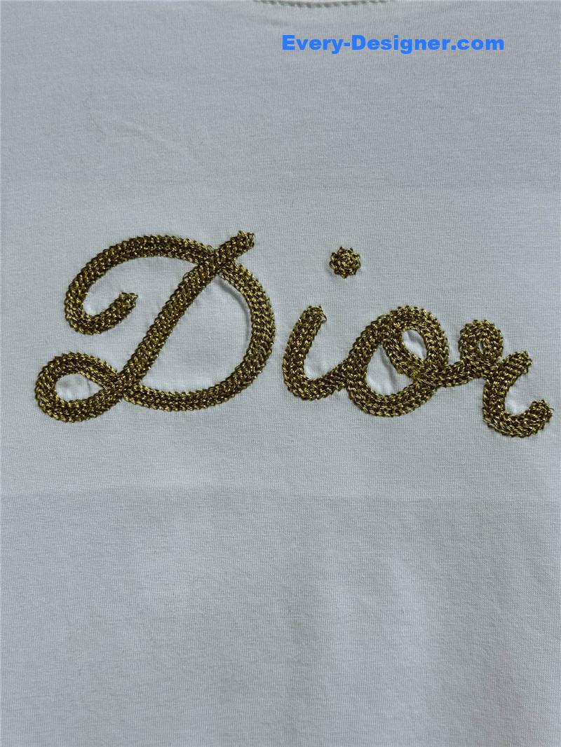 D10r gold thread embroidered t-shirt