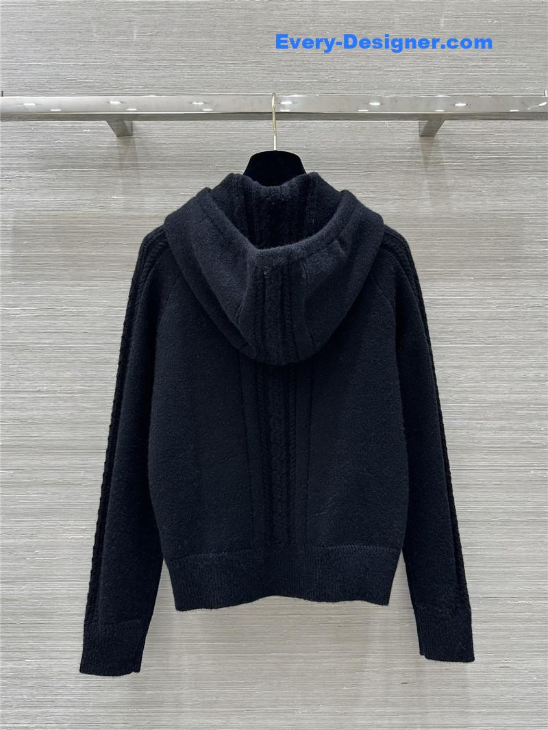 Ch**el hooded knitted sweater navy