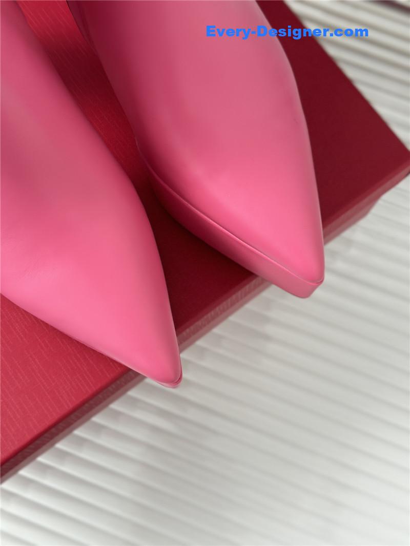 Va1e*ntin0 garavani vlogo pink leather boots