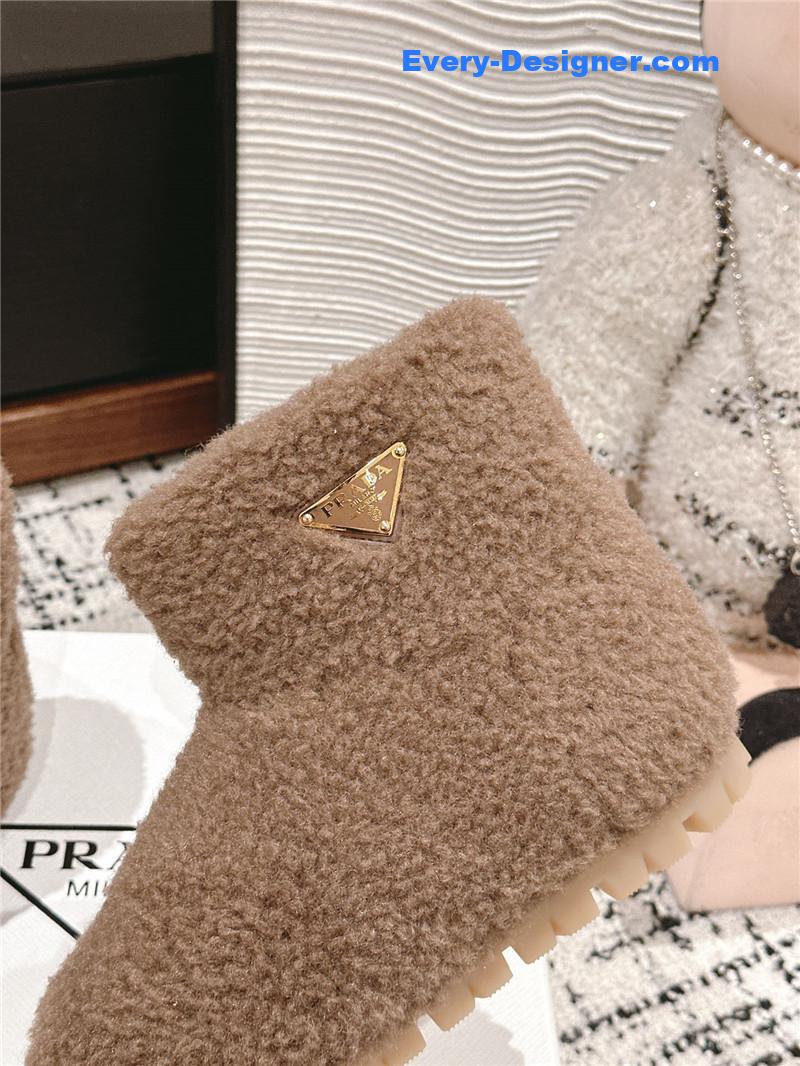 Pra*a brown shearling booties