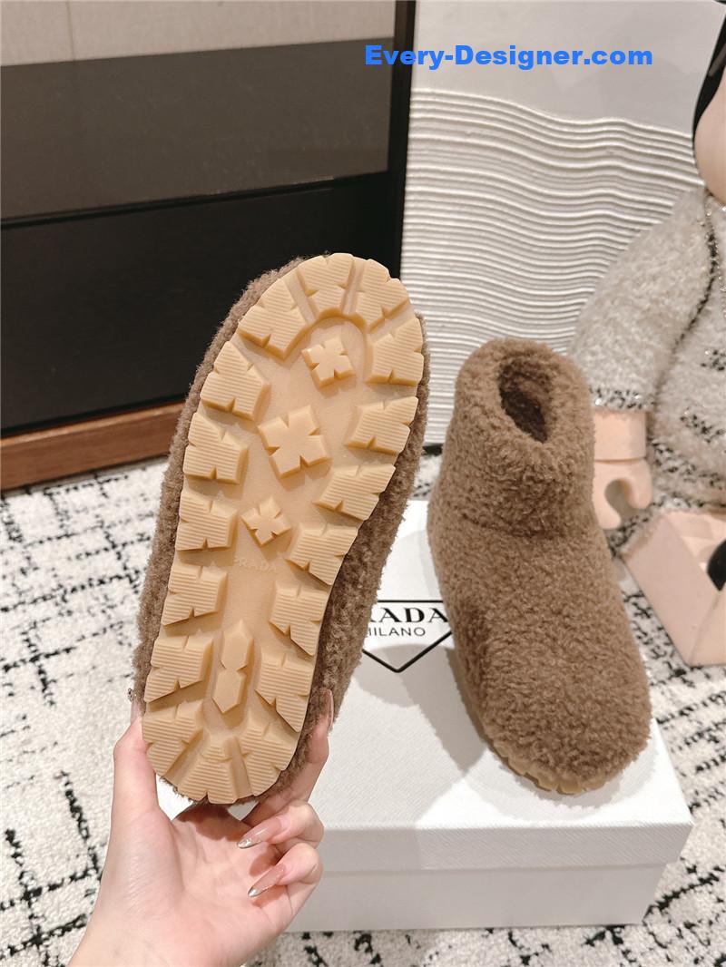 Pra*a brown shearling booties
