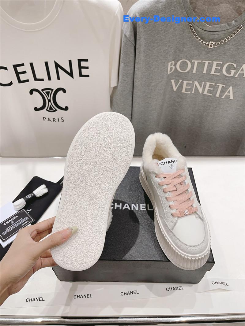 Ch**el lace-up platform sneakers