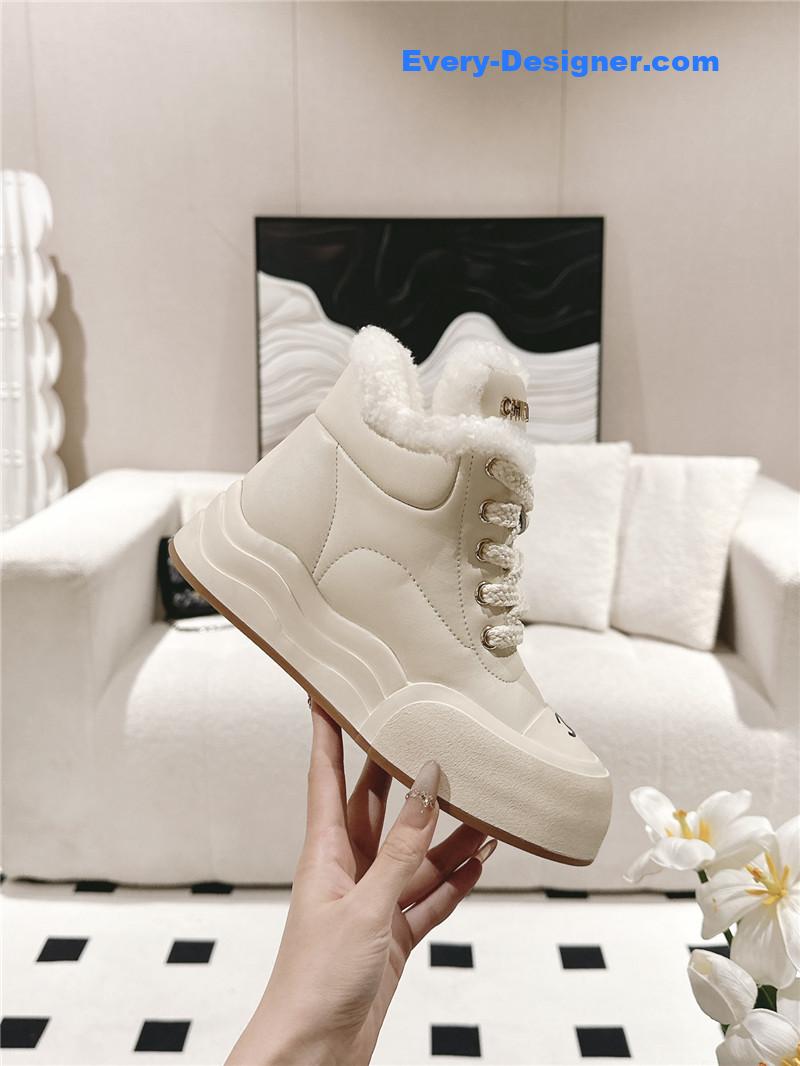Ch**el winter high-top wool ankle boots