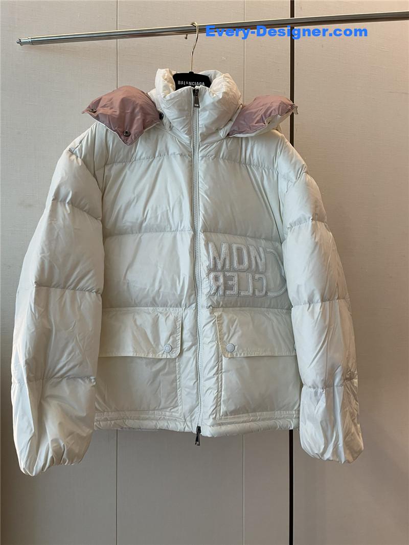 Moncler lettering hooded down jacket