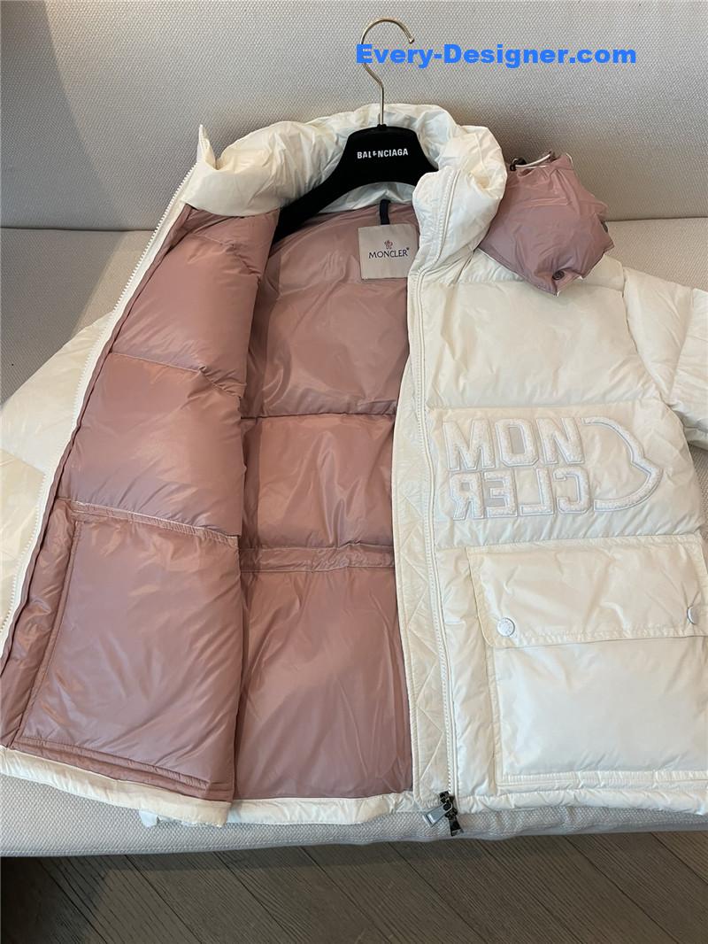 Moncler lettering hooded down jacket