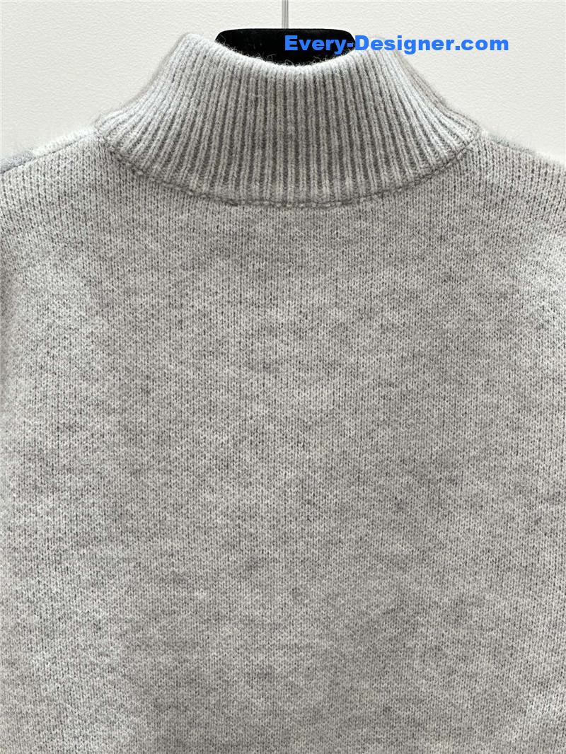 F**di lettering zip-up cardigan grey