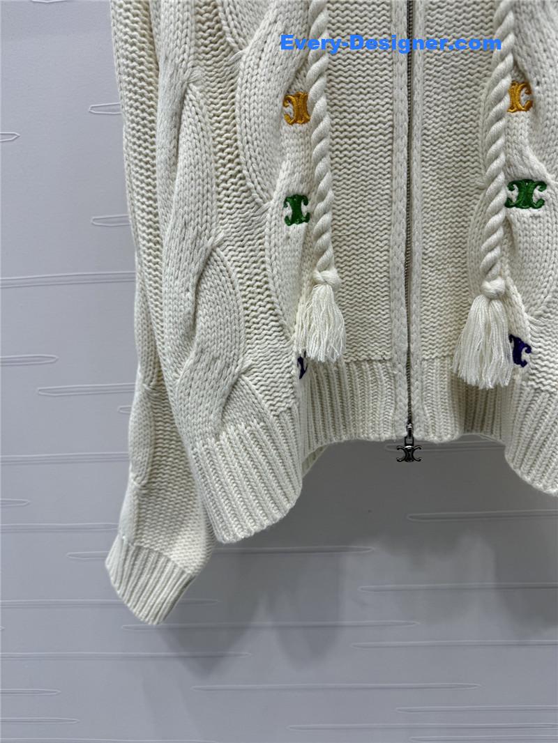 Ce1i*e crochet zip-up hooded sweater