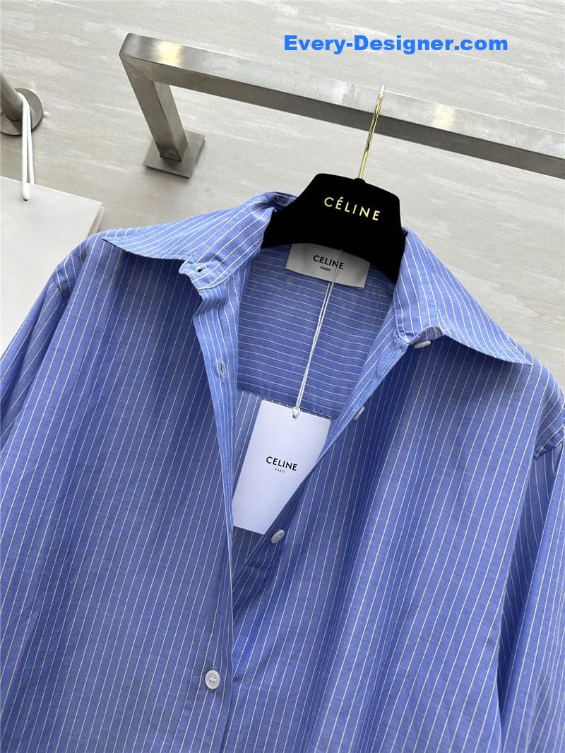 Ce1i*e striped silk-cotton shirt